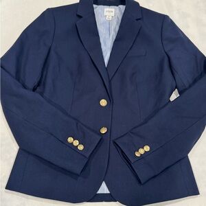 J.Crew Navy Blazer Gold Button Preppy Workwear Size 2